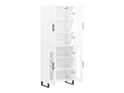 Aparador alto madera contrachapada blanco 69,5x34x180 cm
