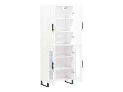 Aparador alto madera contrachapada blanco 69,5x34x180 cm