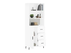 Aparador alto madera contrachapada blanco 69,5x34x180 cm ES80996