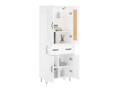 Aparador alto madera contrachapada blanco 69,5x34x180 cm ES64185
