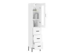 Aparador alto madera contrachapada blanco 34,5x34x180 cm ES54606