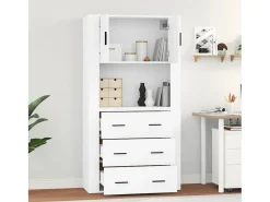 Aparador alto madera contrachapada blanco ES197036