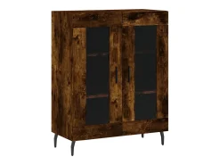Aparador alto madera contrachapada roble ahumado 69,5x34x180 cm