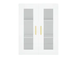 Aparador alto madera contrachapada blanco 69,5x34x180 cm