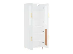 Aparador alto madera contrachapada blanco 69,5x34x180 cm