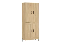 Aparador alto madera contrachapada color roble 69,5x34x180 cm