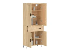 Aparador alto madera contrachapada color roble 69,5x34x180 cm ES634379