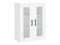 Aparador alto madera contrachapada blanco 69,5x34x180 cm