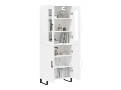 Aparador alto madera contrachapada blanco 69,5x34x180 cm