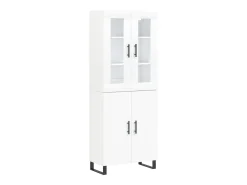 Aparador alto madera contrachapada blanco 69,5x34x180 cm