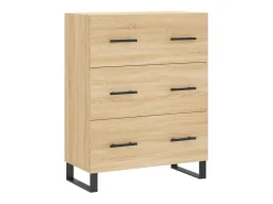 Aparador alto madera contrachapada color roble 69,5x34x180 cm