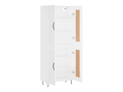 Aparador alto madera contrachapada blanco 69,5x34x180 cm ES41564