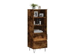 Aparador alto madera contrachapada roble ahumado 40x36x110 cm ES80734