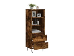 Aparador alto madera contrachapada roble ahumado 40x36x110 cm ES80734