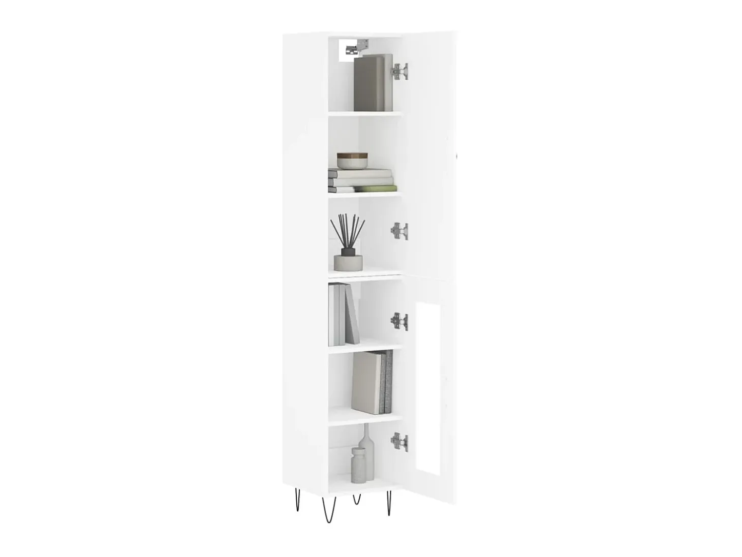 Aparador alto madera contrachapada blanco 34,5x34x180 cm ES45344