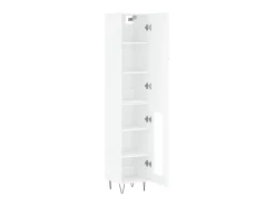 Aparador alto madera contrachapada blanco 34,5x34x180 cm ES45344