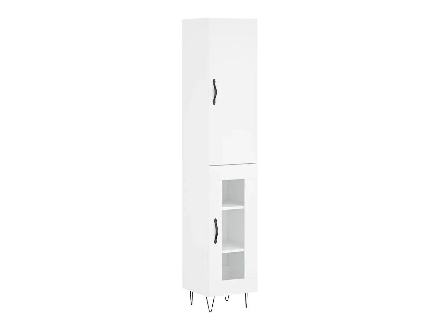 Aparador alto madera contrachapada blanco 34,5x34x180 cm ES45344
