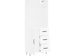 Aparador alto madera contrachapada blanco 69,5x34x180 cm ES33145