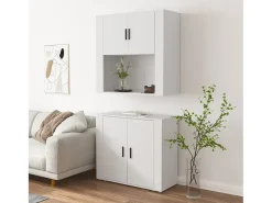 Aparador alto madera contrachapada blanco ES515918