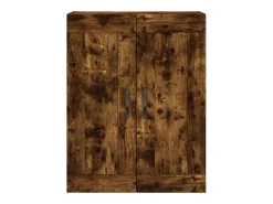 Aparador alto madera contrachapada roble ahumado 69,5x34x180 cm