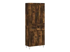 Aparador alto madera contrachapada roble ahumado 69,5x34x180 cm