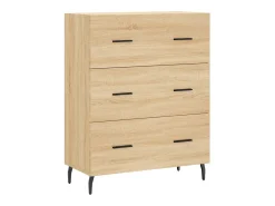 Aparador alto madera contrachapada color roble 69,5x34x180 cm