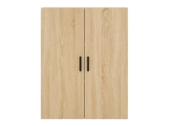 Aparador alto madera contrachapada color roble 69,5x34x180 cm