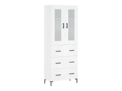 Aparador alto madera contrachapada blanco 69,5x34x180 cm ES84514