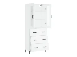 Aparador alto madera contrachapada blanco 69,5x34x180 cm ES84514