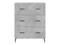 Aparador alto madera contrachapada gris hormigón 69,5x34x180 cm