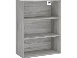Aparador alto madera contrachapada gris sonoma 69,5x34x180 cm ES15811