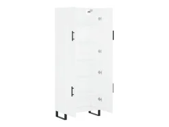 Aparador alto madera contrachapada blanco 69,5x34x180 cm