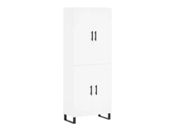 Aparador alto madera contrachapada blanco 69,5x34x180 cm