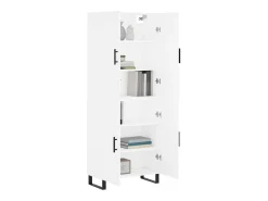 Aparador alto madera contrachapada blanco 69,5x34x180 cm