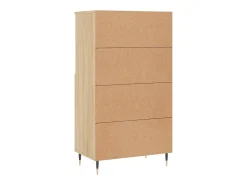Aparador alto madera contrachapada color roble 60x36x110 cm