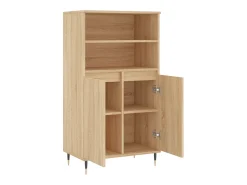 Aparador alto madera contrachapada color roble 60x36x110 cm