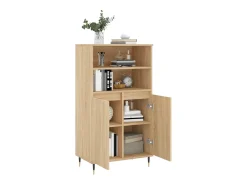 Aparador alto madera contrachapada color roble 60x36x110 cm
