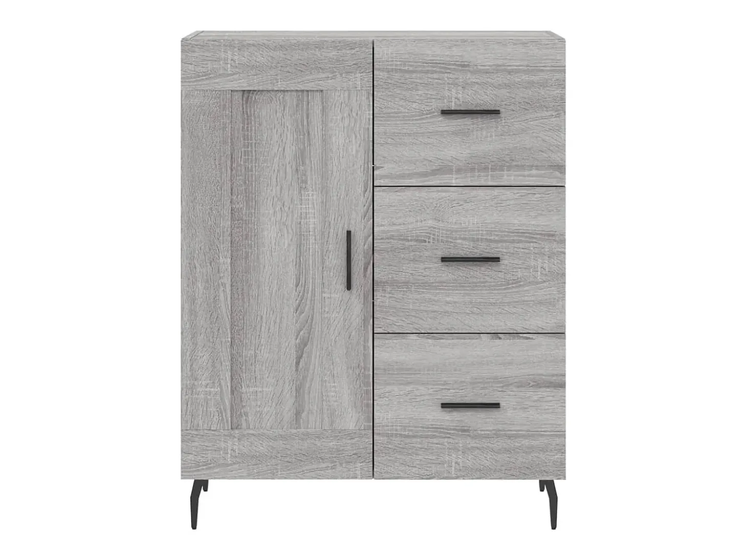 Aparador alto madera contrachapada gris sonoma 69,5x34x180 cm