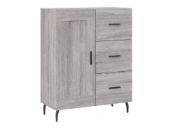 Aparador alto madera contrachapada gris sonoma 69,5x34x180 cm