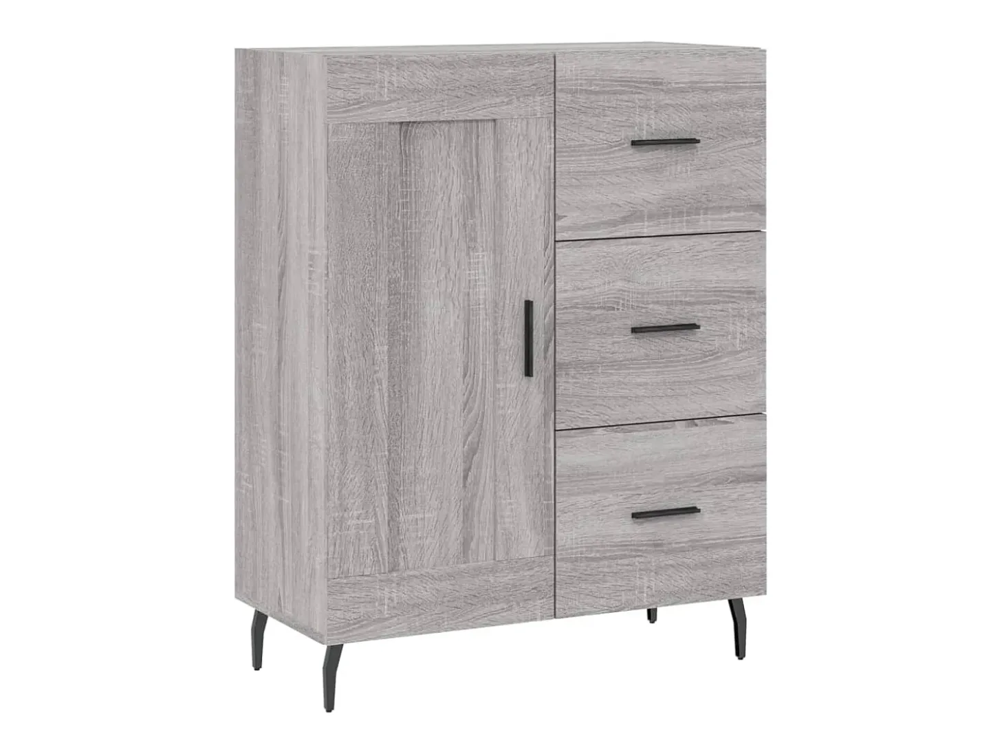 Aparador alto madera contrachapada gris sonoma 69,5x34x180 cm