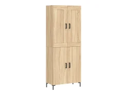 Aparador alto madera contrachapada color roble 69,5x34x180 cm