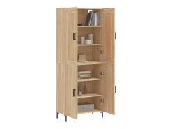 Aparador alto madera contrachapada color roble 69,5x34x180 cm