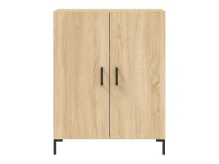 Aparador alto madera contrachapada color roble 69,5x34x180 cm