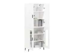 Aparador alto madera contrachapada blanco 69,5x34x180 cm ES30816