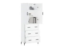 Aparador alto madera contrachapada blanco 69,5x34x180 cm ES23648