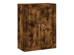 Aparador alto madera contrachapada roble ahumado 69,5x34x180 cm