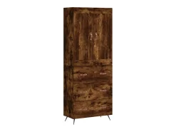 Aparador alto madera contrachapada roble ahumado 69,5x34x180 cm