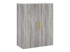 Aparador alto madera contrachapada gris sonoma 69,5x34x180 cm