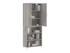 Aparador alto madera contrachapada gris sonoma 69,5x34x180 cm