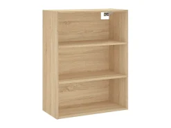 Aparador alto madera contrachapada color roble 69,5x34x180 cm ES52316